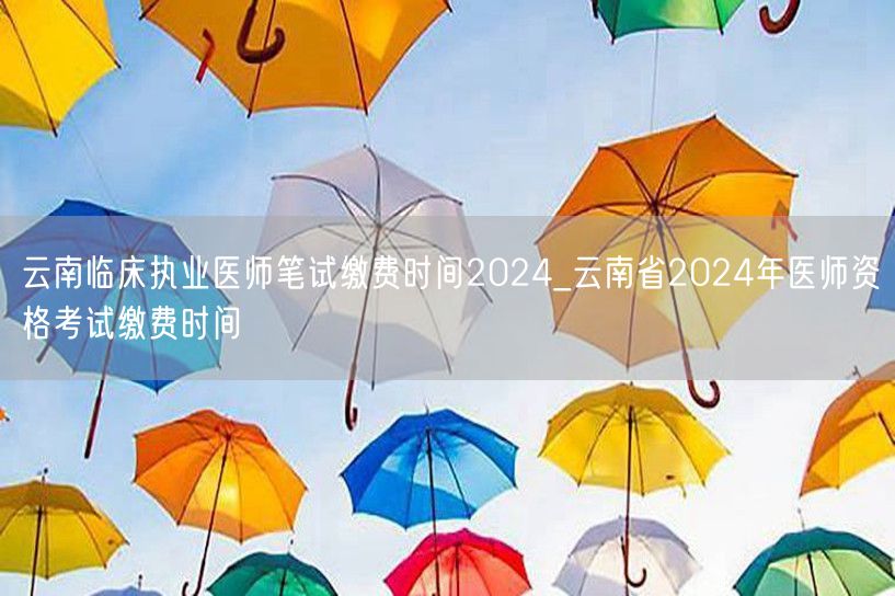 云南临床执业医师笔试2024缴费时间公告