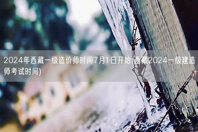 2024年西藏一级造价师时间7月1日开始