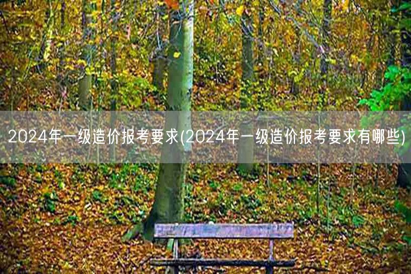 2024年一级造价报考要求 报名资格详解