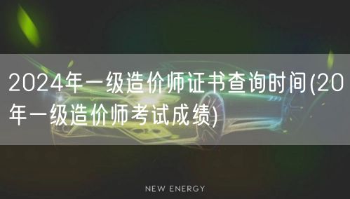 2024年一级造价师证书查询时间 历年成