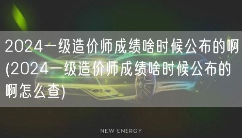2024一级造价师成绩啥时候公布的啊 查