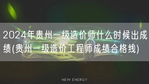 2024年贵州一级造价师成绩公布时间 合
