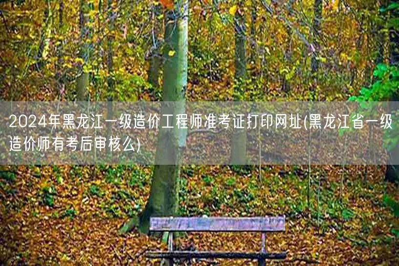 2024年黑龙江一级造价工程师准考证打印