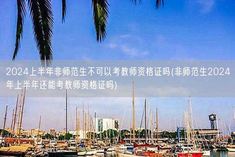 非师范生2024上半年教师资格证报考情况