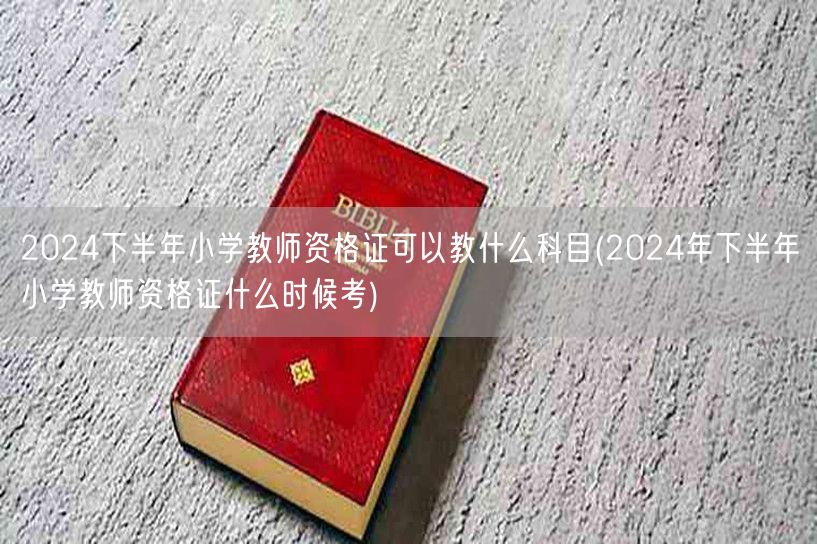 2024下半年小学教资可教科目及考试时间