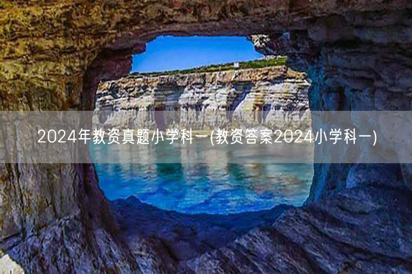 2024年教资真题小学科一及答案解析