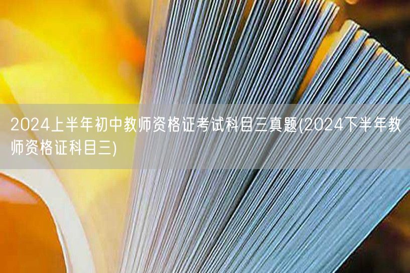 2024上半年初中教资科三真题 备考下半