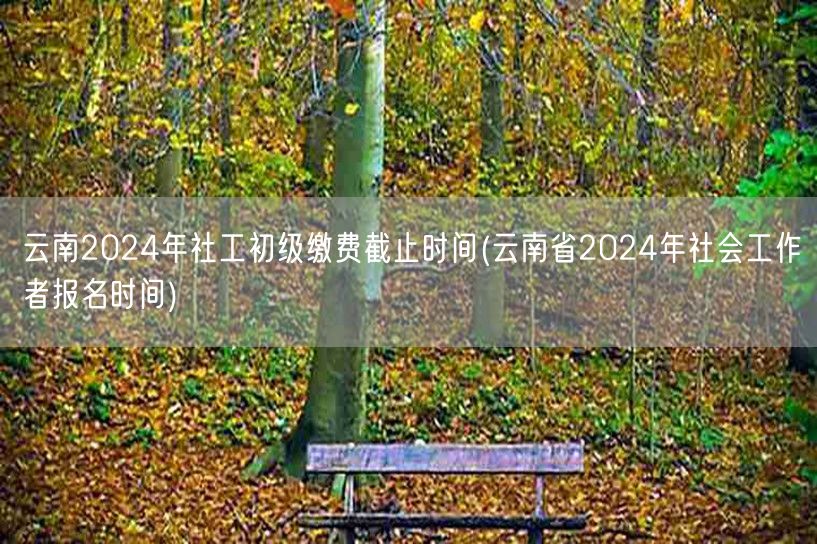 云南2024社工初级缴费截止及报名时间