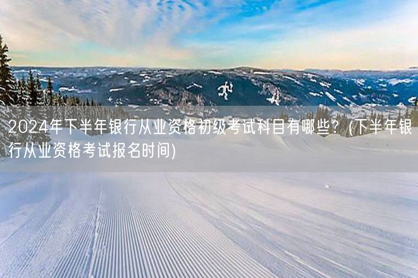 2024下半年银行从业初级考试科目及报名