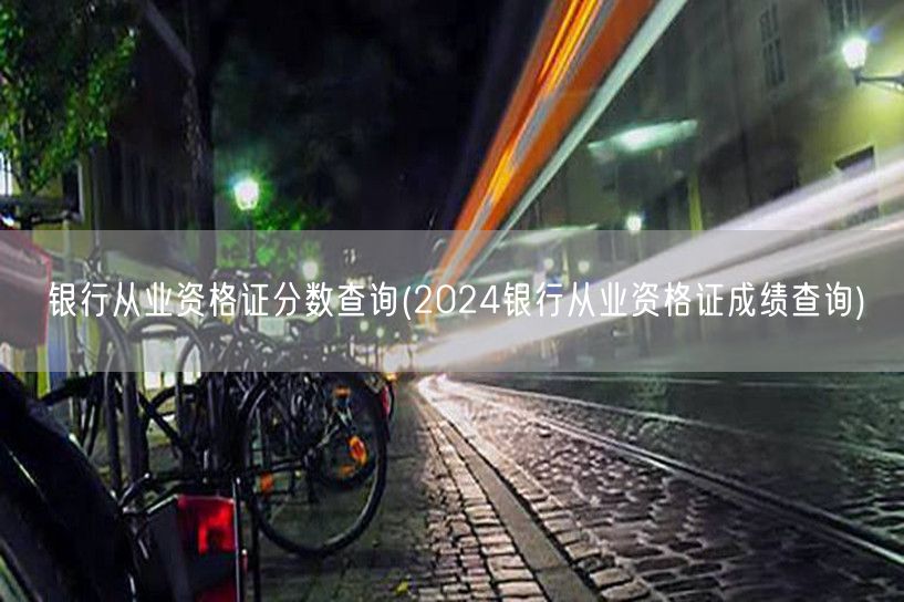 银行从业资格证2024成绩查询
