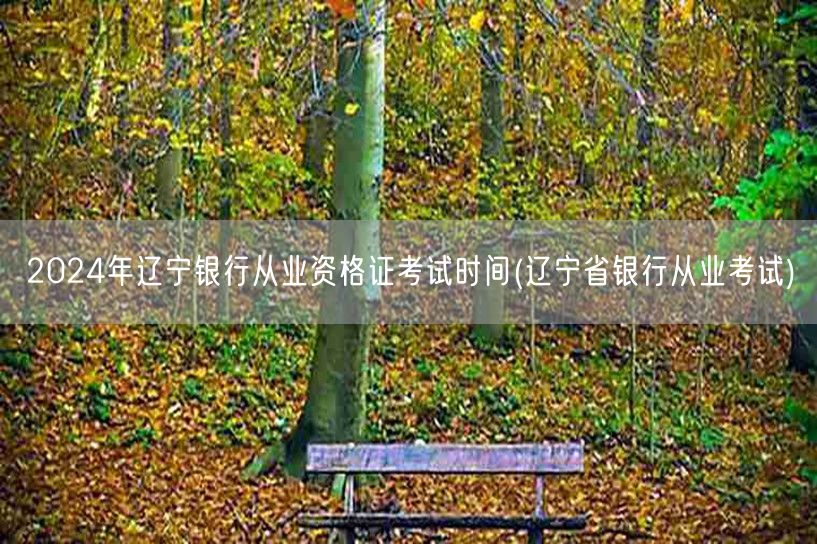 2024年辽宁银行从业考试时间及报名安排
