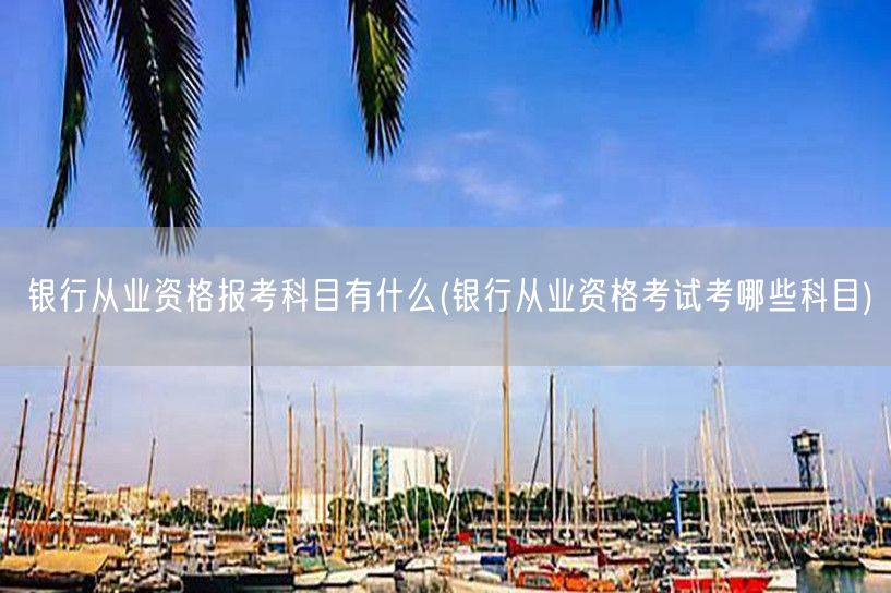 银行从业资格报考科目一览