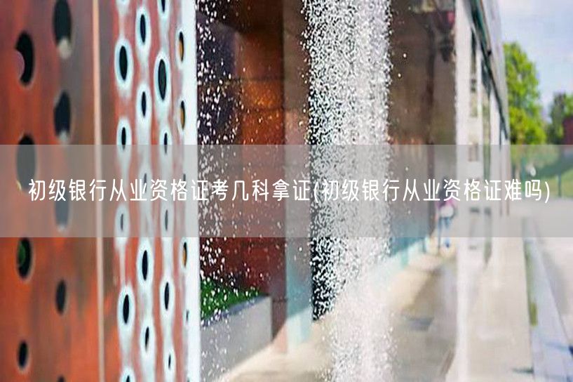 初级银行从业资格证考试科目及难度