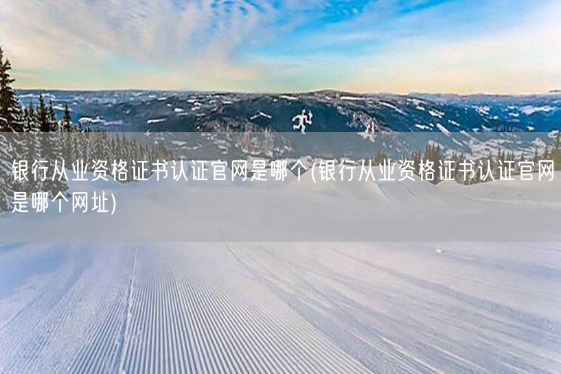 银行从业资格认证官网网址查询