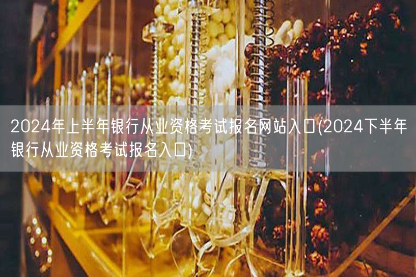 2024上下半年银行从业资格考试报名入口