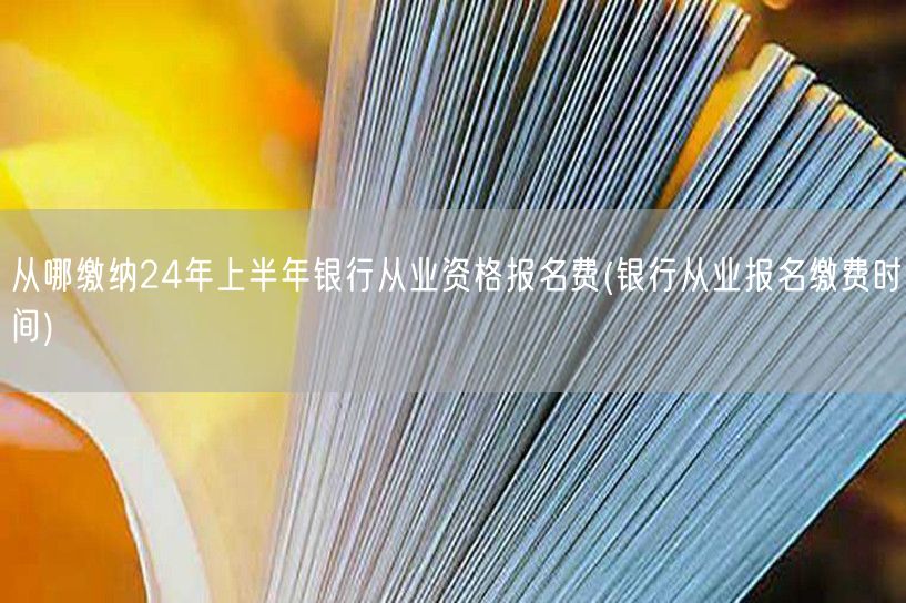 24上半年银行从业报名缴费方式及时间