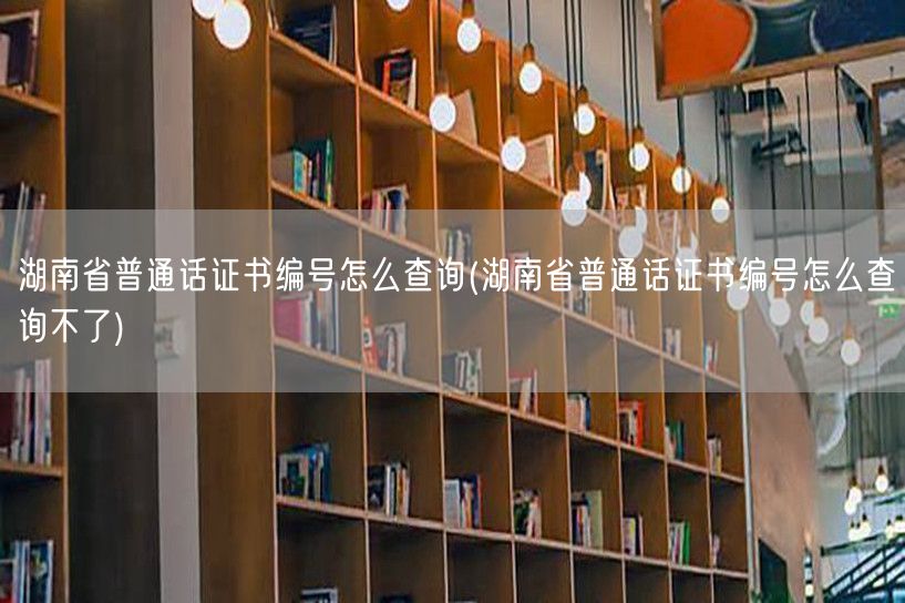 湖南省普通话证书编号查询及问题解决