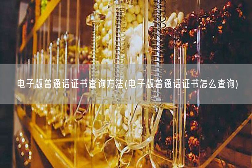 电子版普通话证书查询步骤