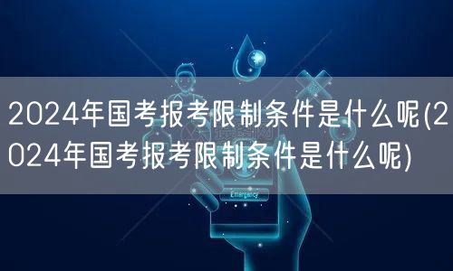 2024国考报考条件详解及限制要求
