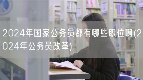 2024年国家公务员职位概览及改革动态