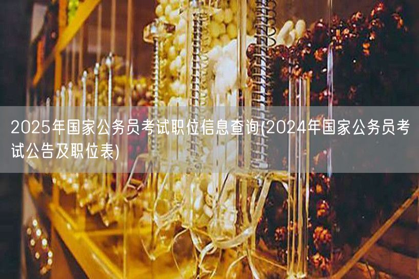2025国考职位信息查询 2024公告职