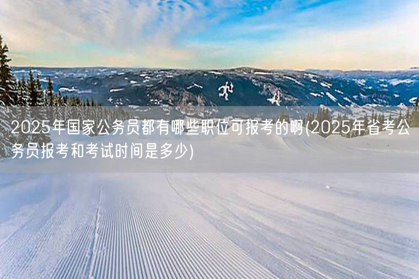 2025国考省考职位及报考时间