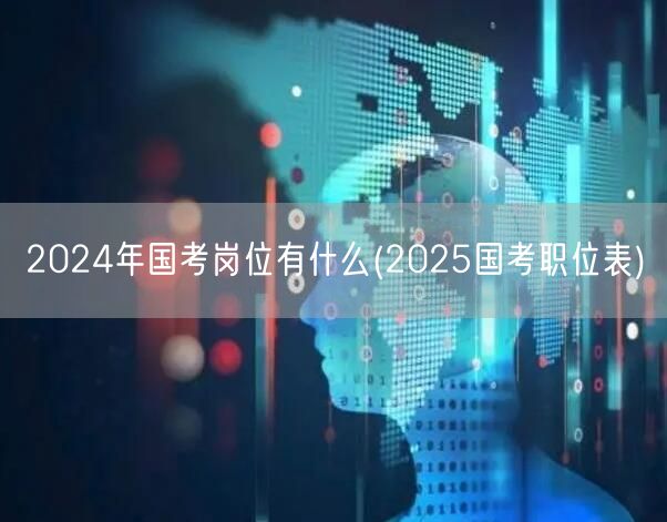 2024国考岗位全览 展望2025国考职