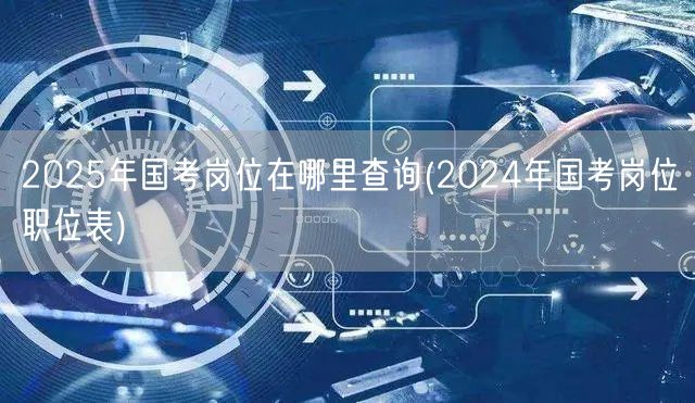 2025国考岗位查询及2024职位表参考