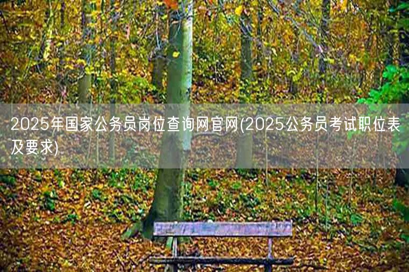 2025国考岗位查询 职位表要求官网