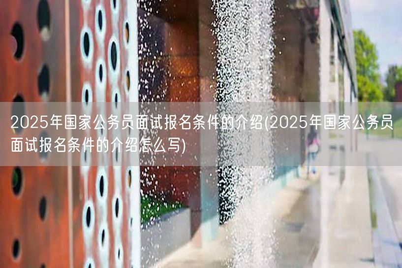 2025国考面试报名条件详解与撰写指南