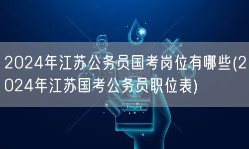 2024江苏国考岗位表及公务员职位